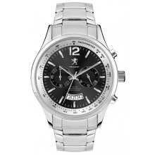 Regal Silver Bracelet Chronograph
Three eye Chronograph with single date Beautifully crafted solid stainless steel plated in black 5 ATM 50 meter water resistant unisex 42mm case Mat.
Please Click the image for more information.