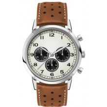 Gardener
Silver plated alloy three eye Chronograph sports watch Seiko VD54 Chronograph movement Alloy 3 ATM 30 meter water resistant 42mm case Mat.
Please Click the image for more information.