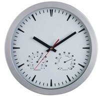 Wall Clock temp Round 10"/254mm
254mm10 round resin wall clock with temperature and humidity dials and 3 hand movement Case in range of colours Lo.
Please Click the image for more information.