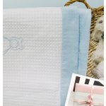 Embroidered Cotton Waffle Blanket
Inside a gorgeous gift box finished with a satin ribbon comes a large white cot size cotton waffle blanket with pink blue or white trim with same colour embroidered teddy bear  It.
Please Click the image for more information.