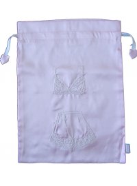 PALE PINK BEADED SATIN LINGERIE BAG
PALE PINK BEADED SATIN LINGERIE BAG WITH WHITE EMBROIDERED BRA AND NICKERS
Please Click the image for more information.