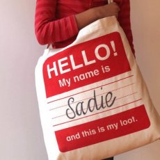 HELLO! My Name Is.. Tote Red
Limited Edition screen printed Tote designed by Shannon Lamden Fabulous tote to store or transport your childs Xmas loot WRITE APPLIQUE or EMBROIDER the recipients name hang from the mantle  load it with gifts After the.
Please Click the image for more information.