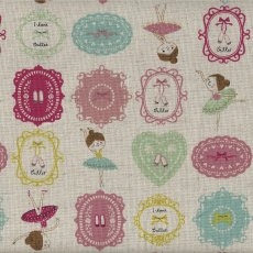 I Love Ballet Mint & Pink Remnant
Gorgeous Kokka japanese fabric featuring adorable dancing ballerinas  on a lovely medium weight cottonlinen blend .
Please Click the image for more information.