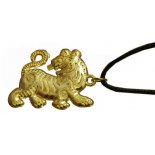 Golden Tiger Pendent
Golden Crouching Tiger Pendent on black cord The Tiger symbolises an extremely powerful agent that wards off demons and evil spirits .
Please Click the image for more information.