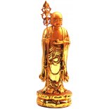 Ksitighabha (Dizan) holding pearl and staff, Shiny Gold
Ksitighabha Dizan holding pearl and staff Shiny Gold H165 x W50 x D55mmIn Buddhism Ksitigarbha Ksiddigarbha Dayuan Dizang Pusa is one of the four principal Bodhisattvas of the Mahayana tradition  The others be.
Please Click the image for more information.