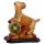 Surrounding Product: Goat/Sheep Statue, Peach Gold on Black Stand, H: 85 x W: 73 x D: 50mm