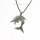 Surrounding Product: Dolphin Silver Pendant on black cord